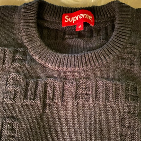 supreme raised logo sweater